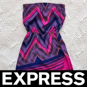 *SALE* Express Strapless Faux Wrap Dress